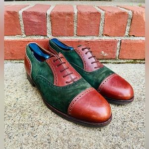 Beautiful Yanko Green Suede and Brown Leather Shoes : Made In Spain